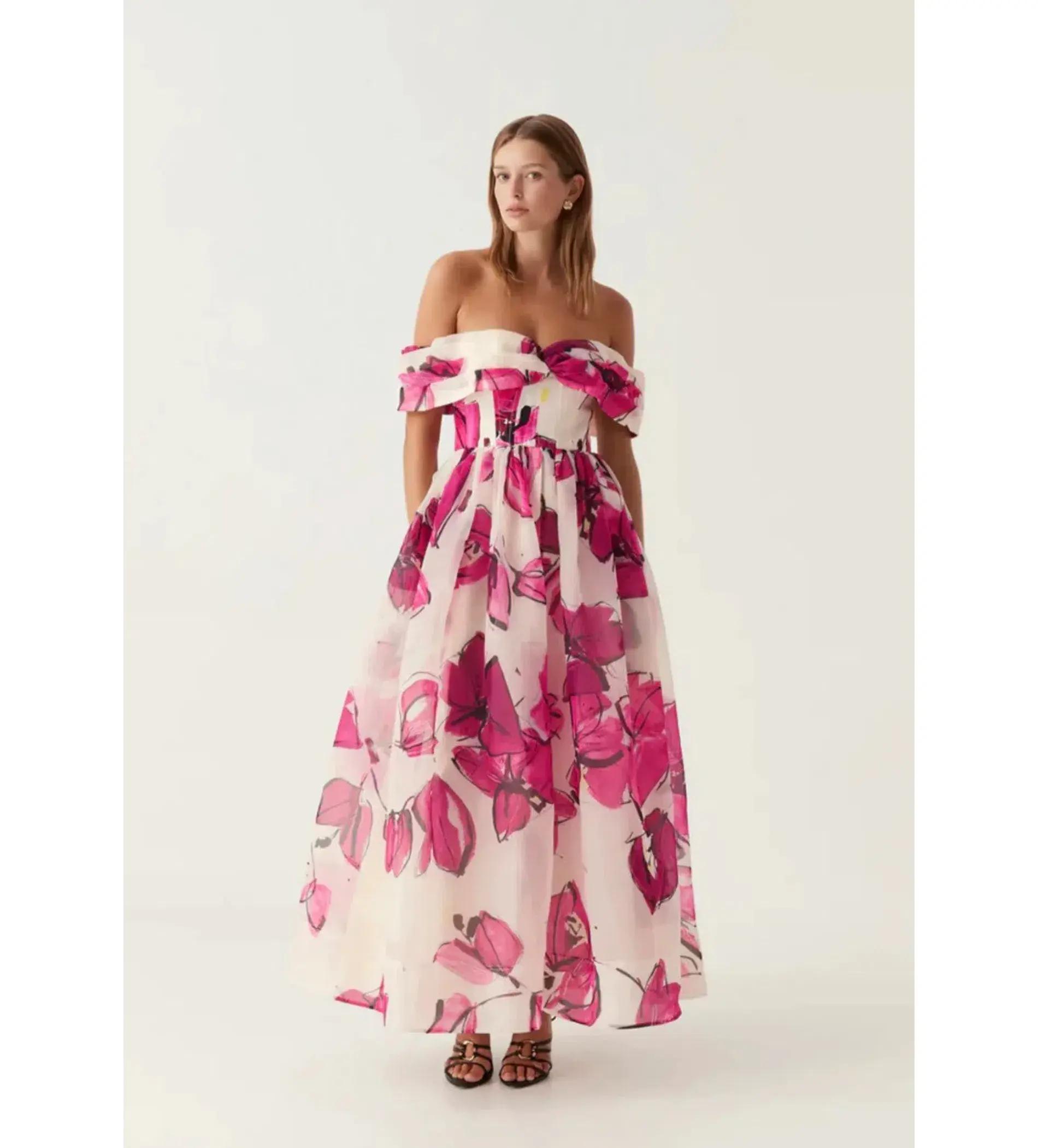 Aje Cordelia Corseted Maxi Dress Falling Florals Size 6 - Image 1