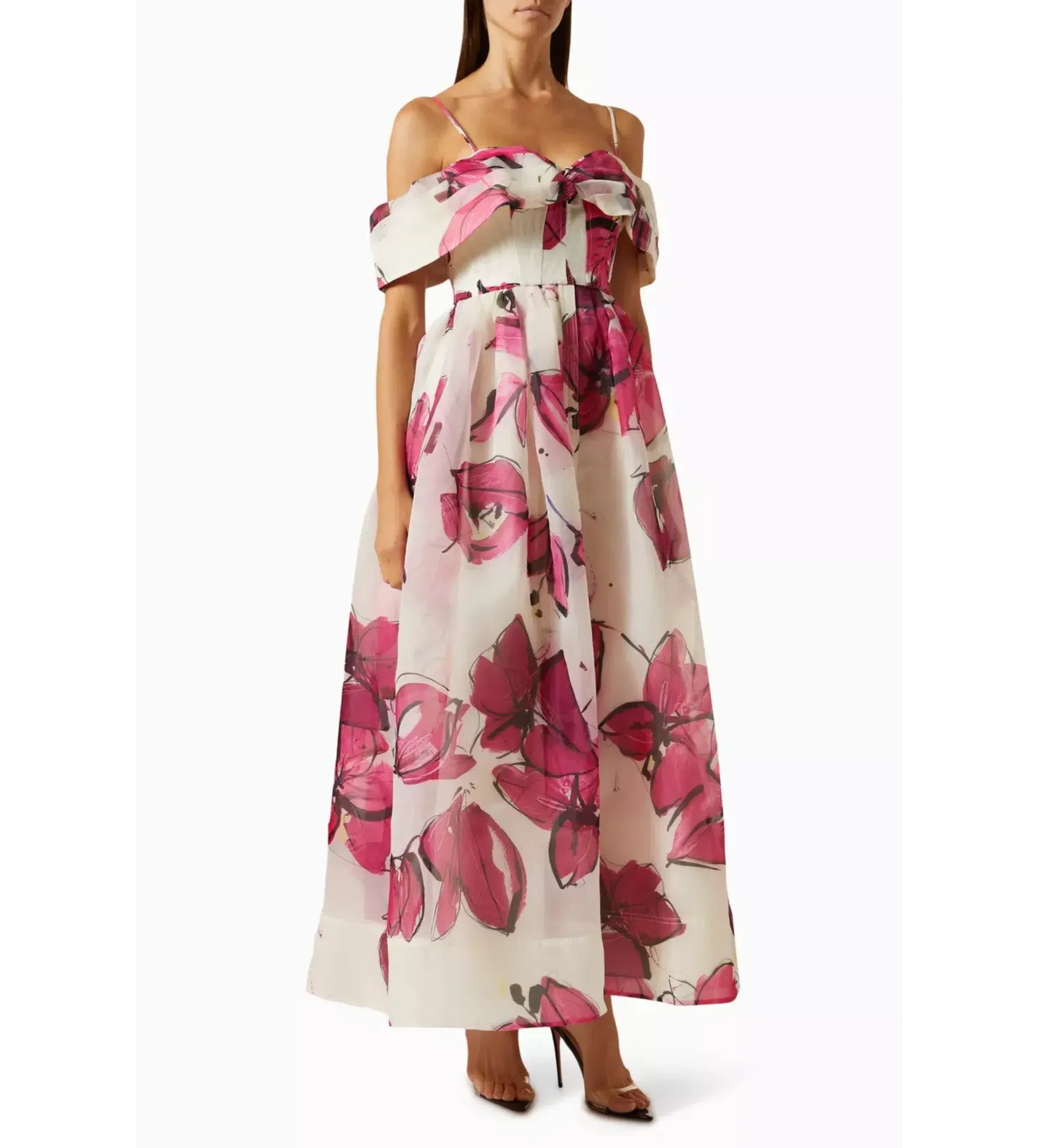 Aje Cordelia Corseted Maxi Dress Falling Florals Size 6 - Image 2