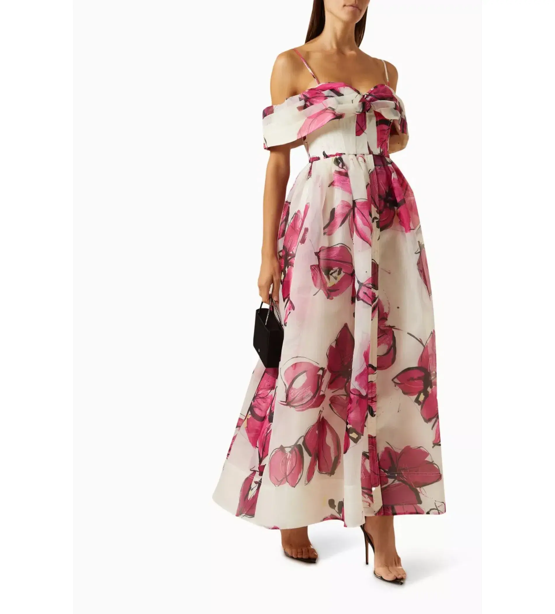 Aje Cordelia Corseted Maxi Dress Falling Florals Size 6 - Image 4