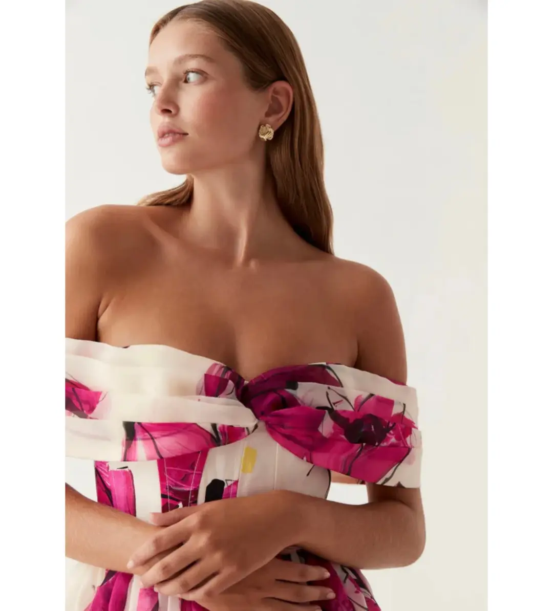 Aje Cordelia Corseted Maxi Dress Falling Florals Size AU 10 for rent on The Volte - main image