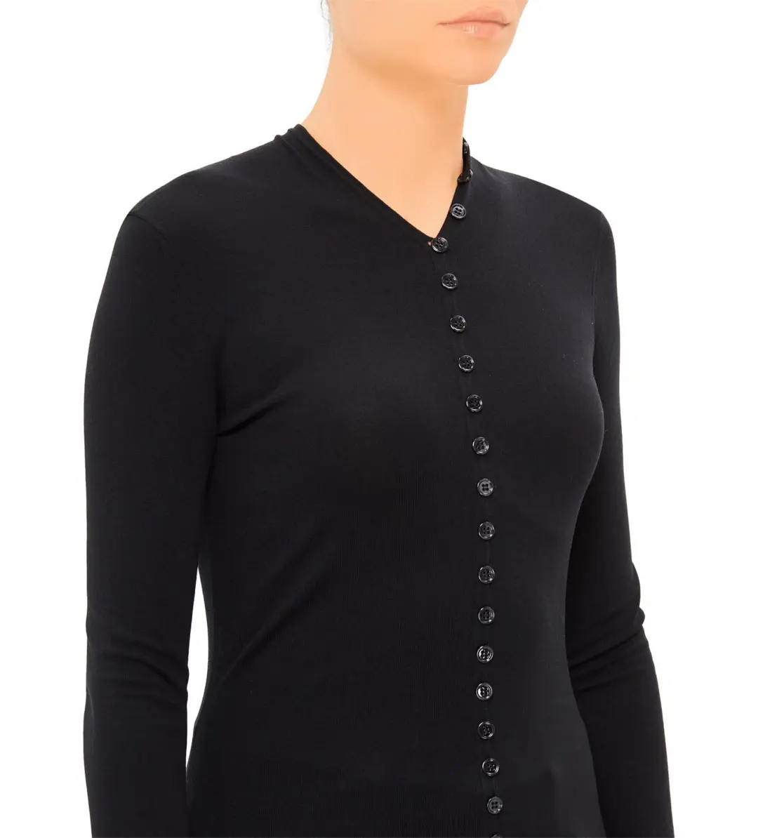 Alexander Wang Long Sleeve High Neck Cardigan Black One Size for rent on The Volte - main image