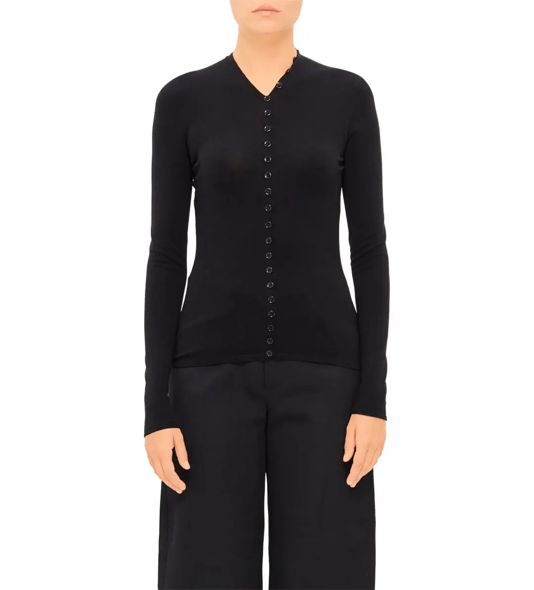 Alexander Wang Long Sleeve High Neck Cardigan Black One Size for rent on The Volte - main image