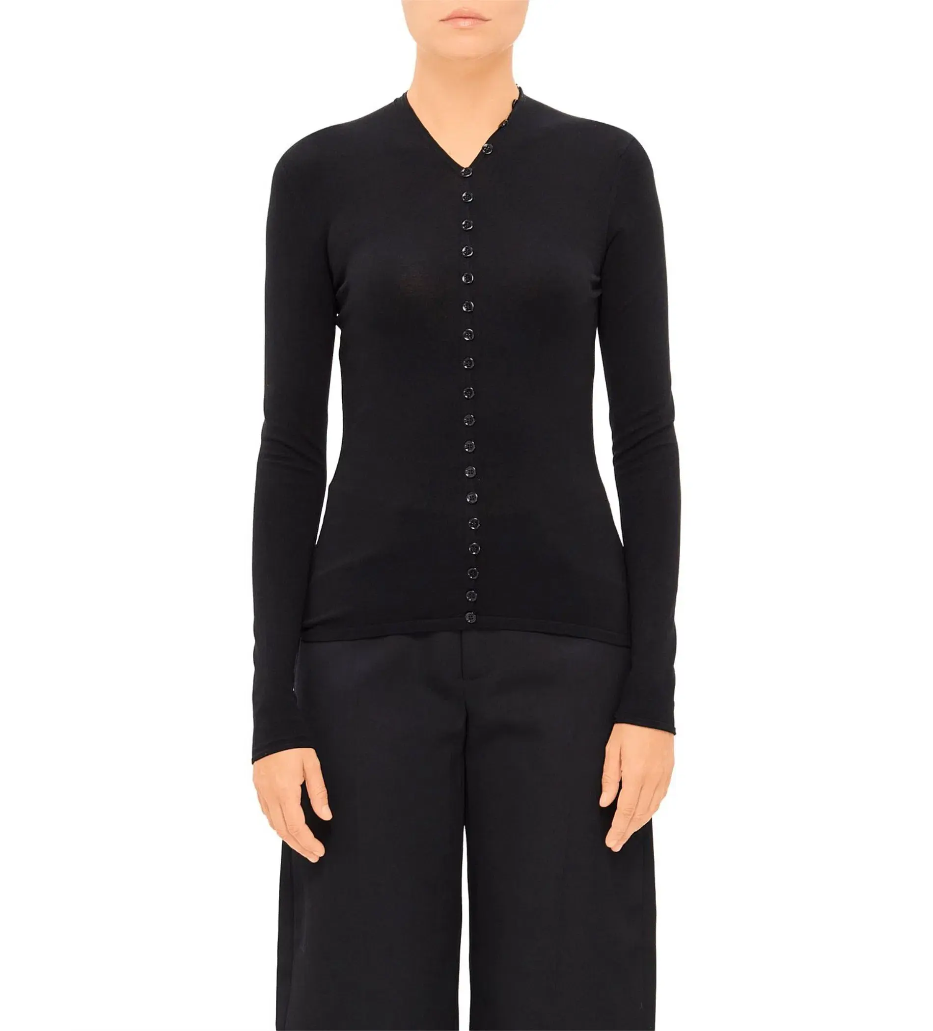 Alexander Wang Long Sleeve High Neck Cardigan Black One Size - Image 2