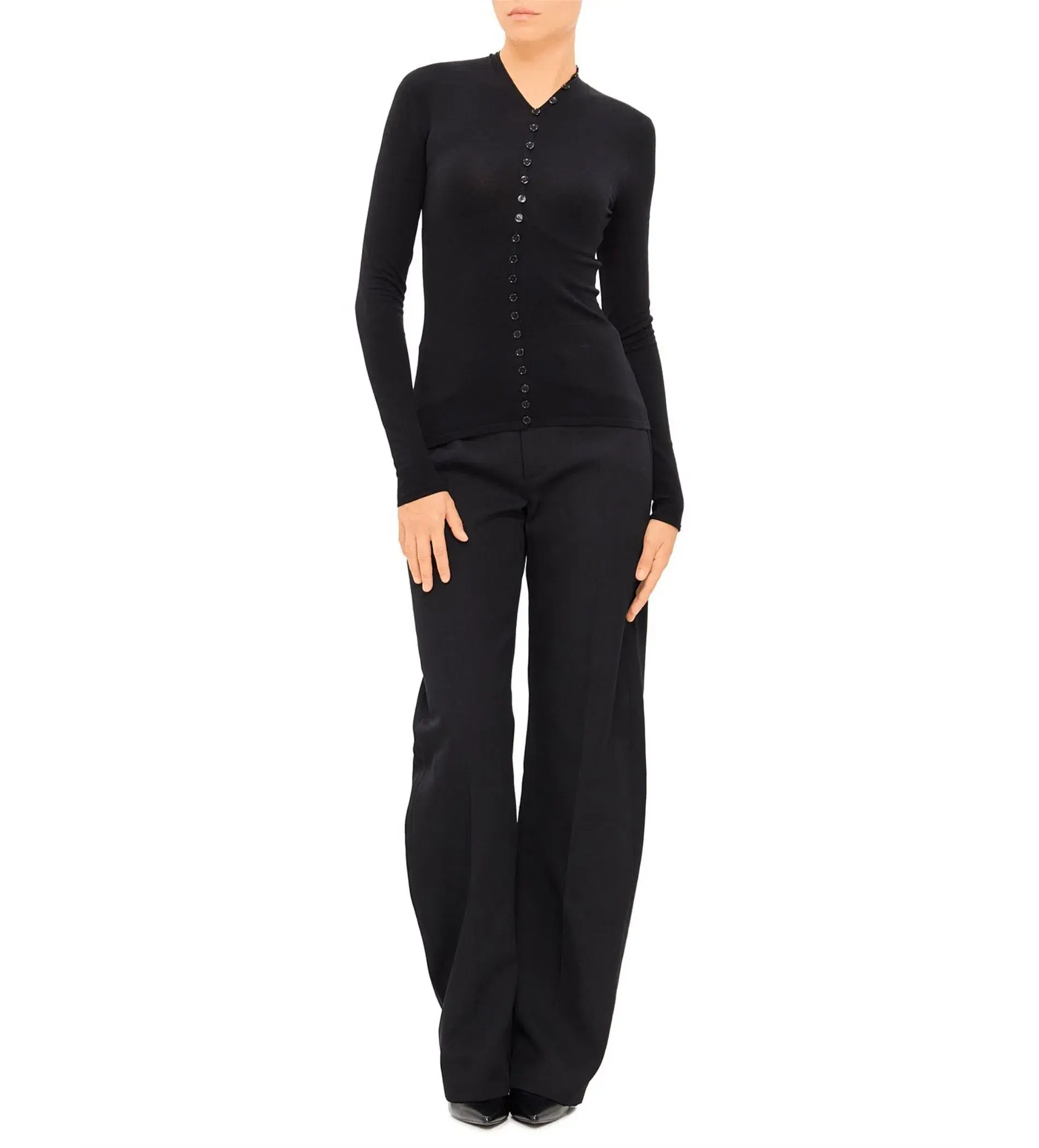 Alexander Wang Long Sleeve High Neck Cardigan Black One Size - Image 1