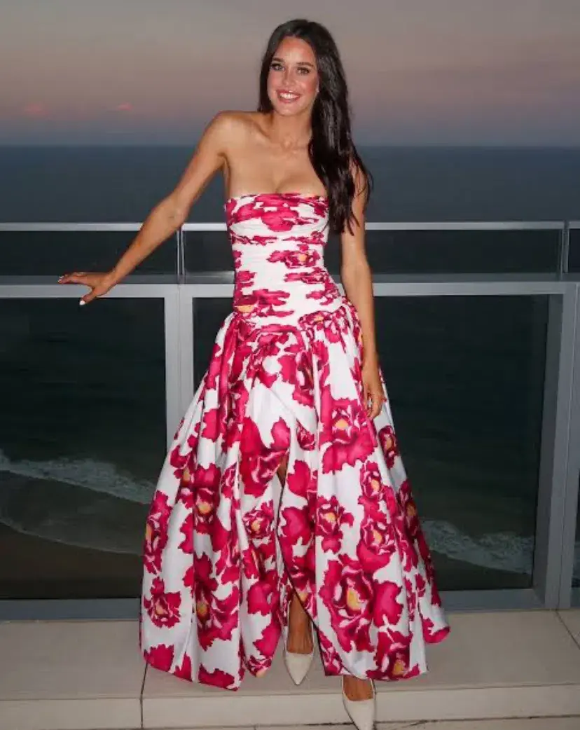 Aje Behold Boldly Blooming Strapless Maxi Dress Size AU 8 - Image 2
