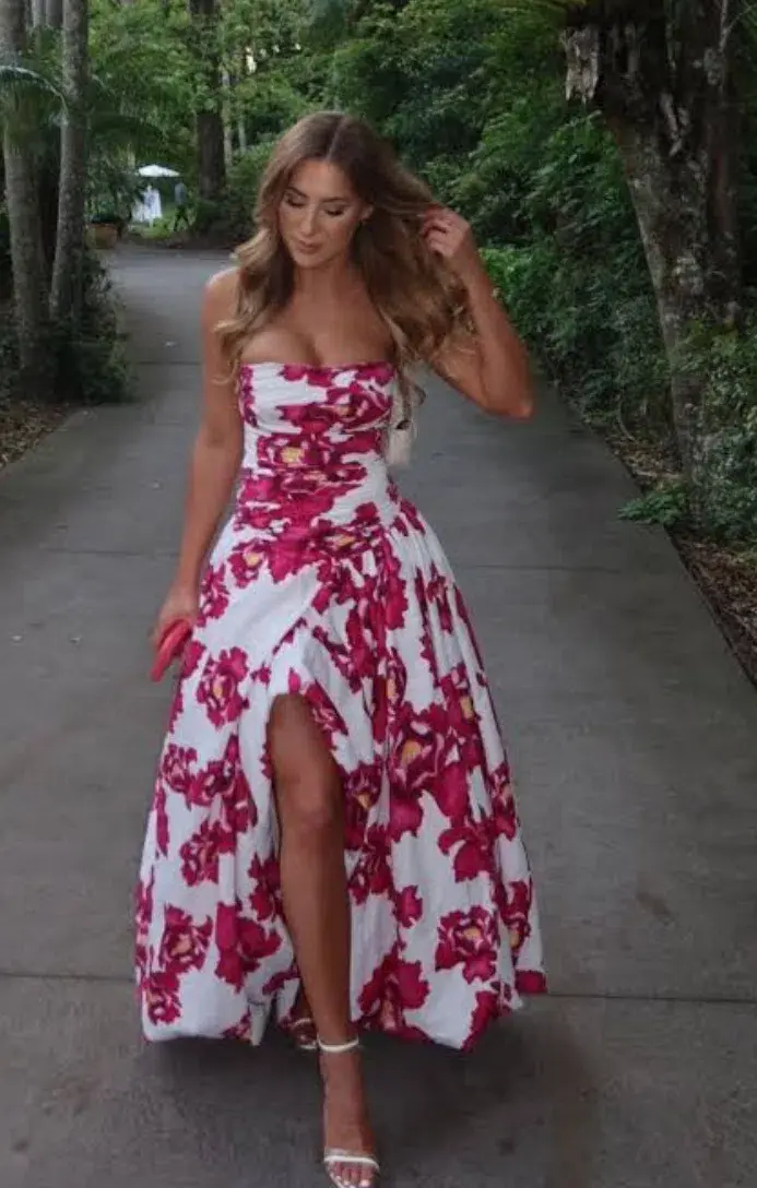 Aje Behold Boldly Blooming Strapless Maxi Dress Size AU 8 - Image 1