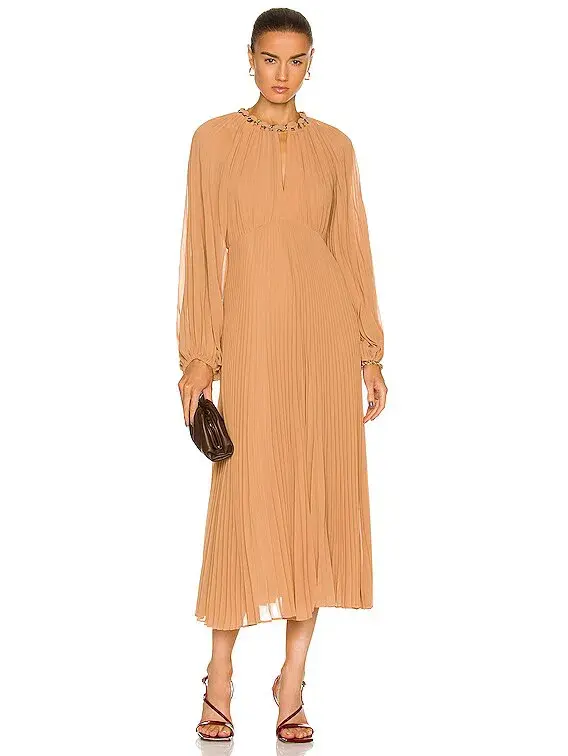 Zimmermann Sunray Pleated Midi Dress Biscuit Size AU 14 - Image 2