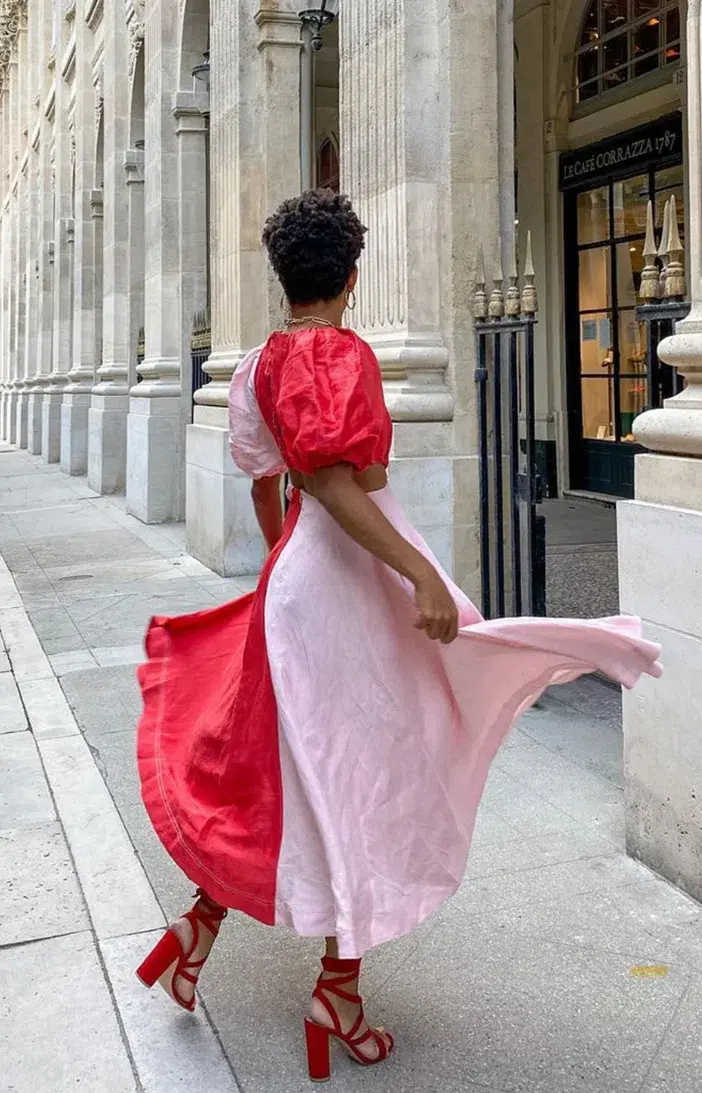 Aje Entwined Midi Dress Red/Pink Size 8 - Image 2