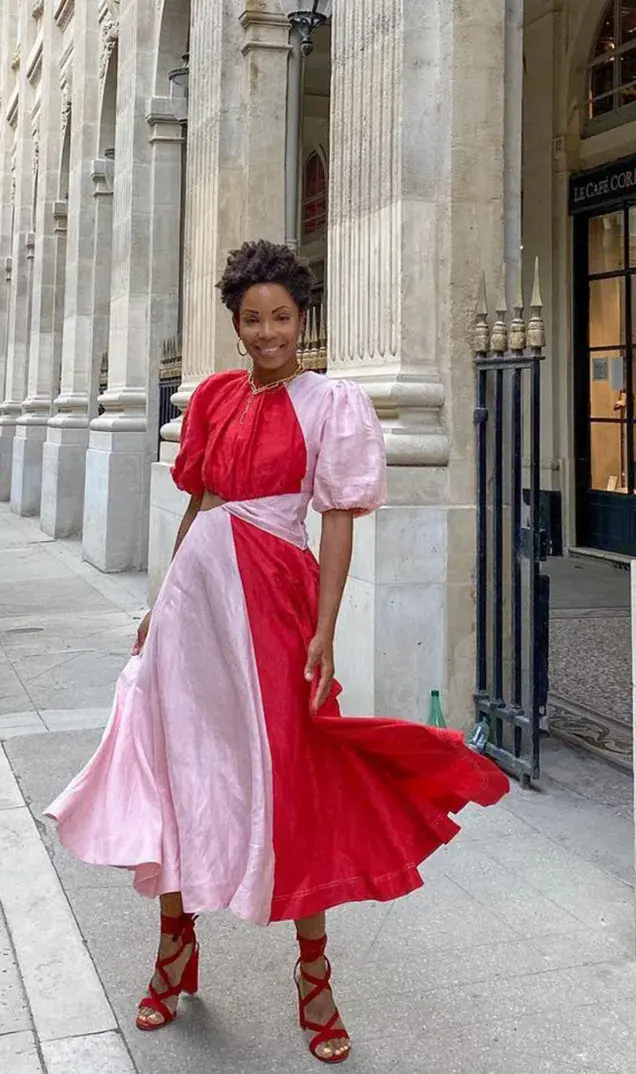 Aje Entwined Midi Dress Red/Pink Size 8 - Image 3