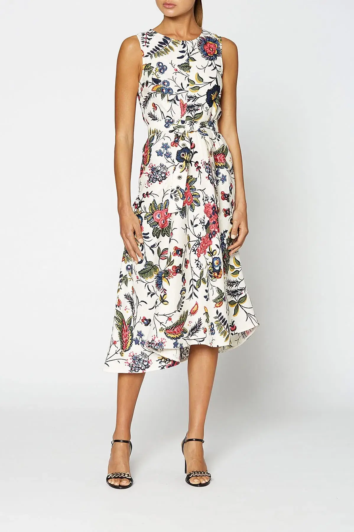 Scanlan Theodore Provence Linen Midi Dress  Size AU 12  - Image 1