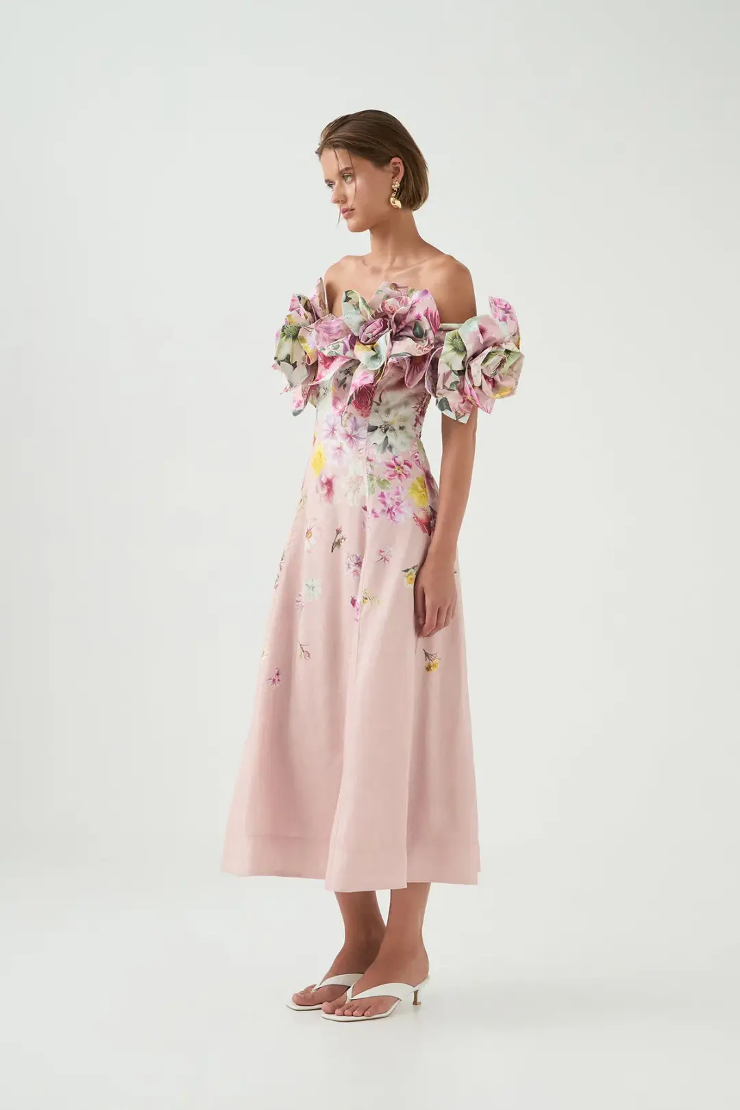 Aje Misha Maxi Dress Floral Pink Size 10 for rent on The Volte - main image