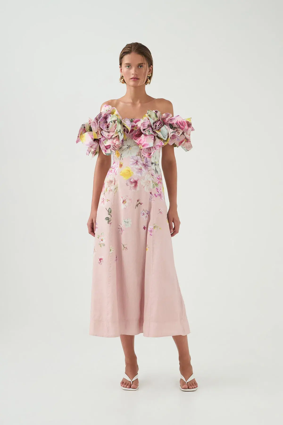 Aje Misha Maxi Dress Floral Pink Size 10 - Image 2