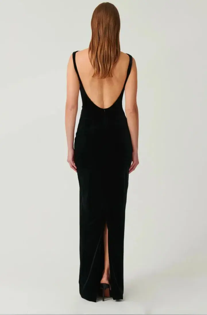 Effie Kats Velvet Verona Gown Black Size 10 - Image 6