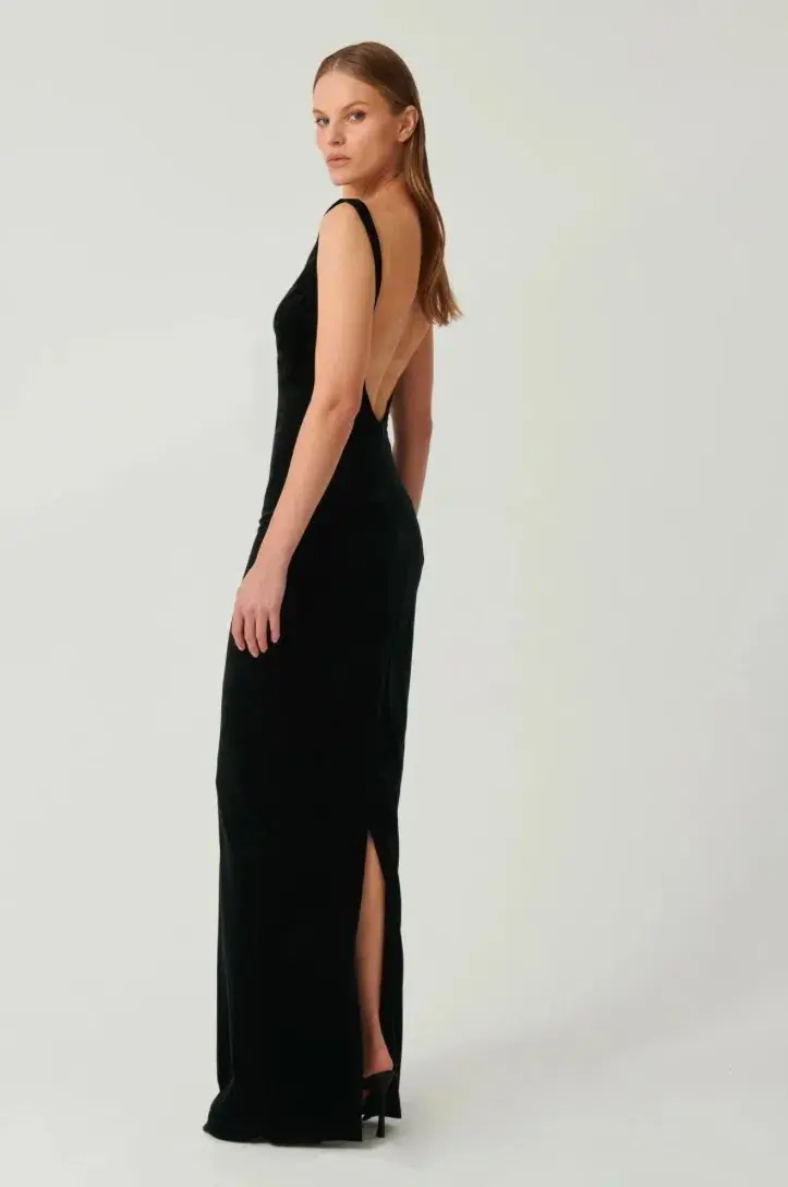 Effie Kats Velvet Verona Gown Black Size 10 - Image 4