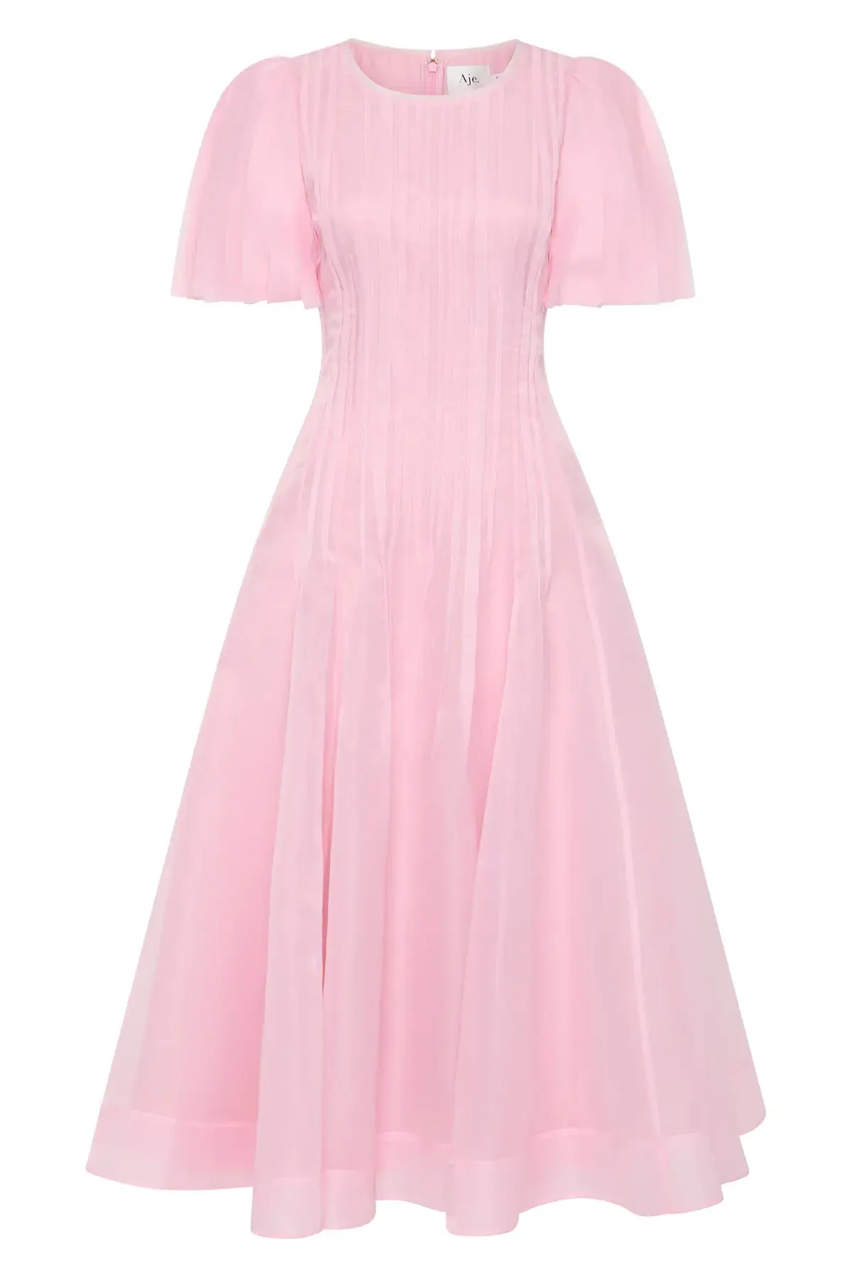AJE Nova Pleated Midi Dress Pink Size AU 16  - Image 5