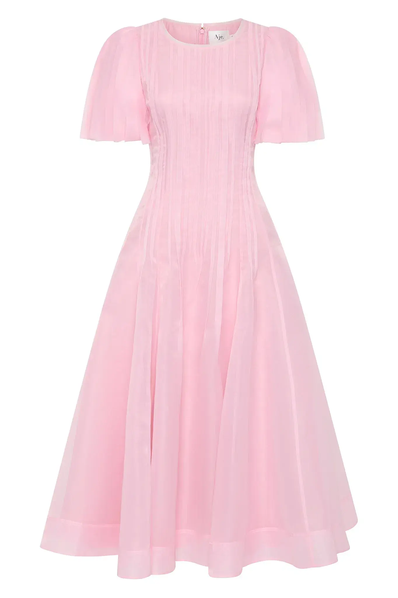 AJE Nova Pleated Midi Dress Pink Size AU 16  - Image 5