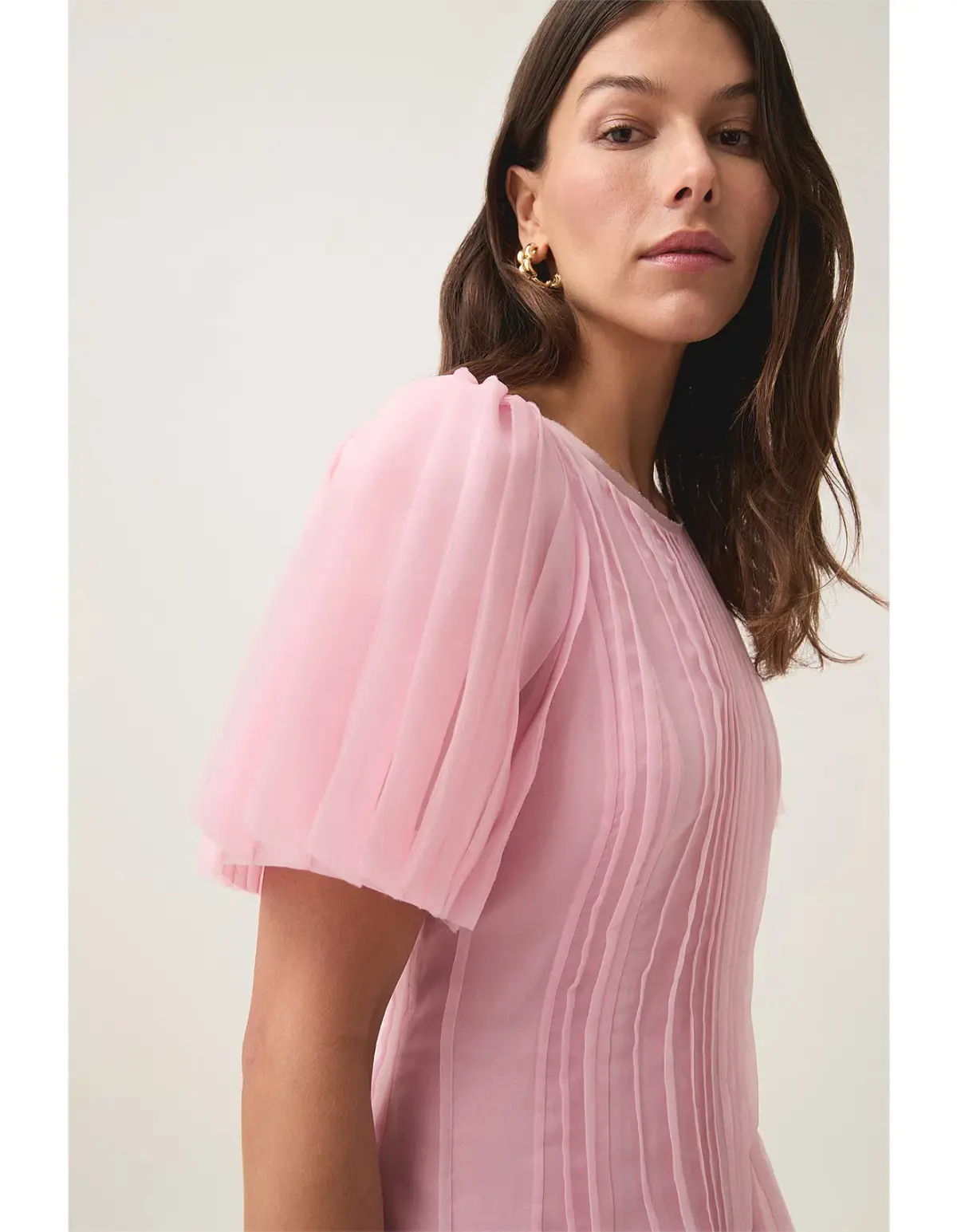AJE Nova Pleated Midi Dress Pink Size AU 16  - Image 2