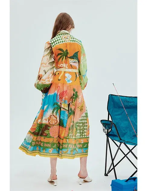 Alemais Paradiso Shirt Dress Multi Size 10 - Image 3