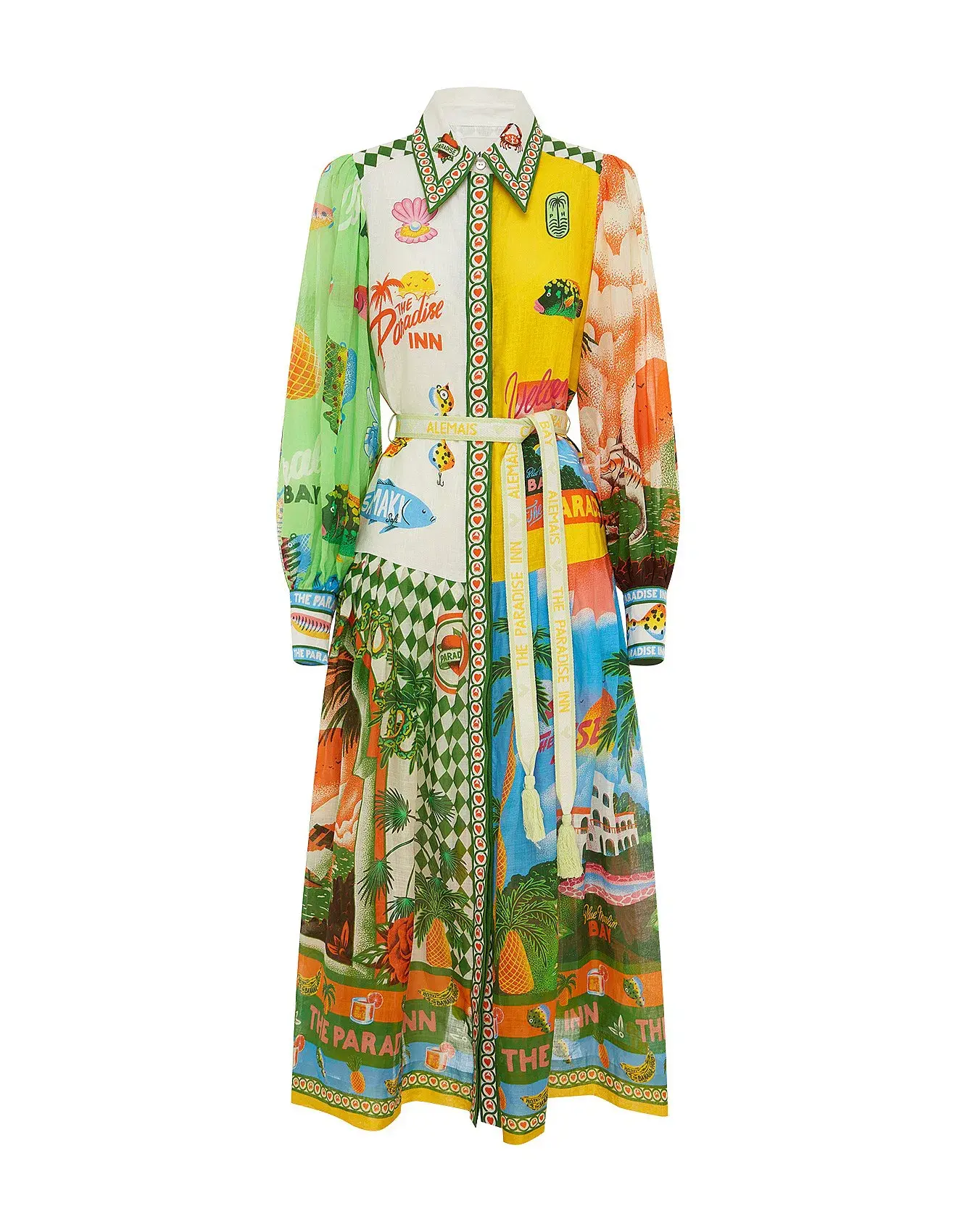 Alemais Paradiso Shirt Dress Multi Size 10 - Image 4