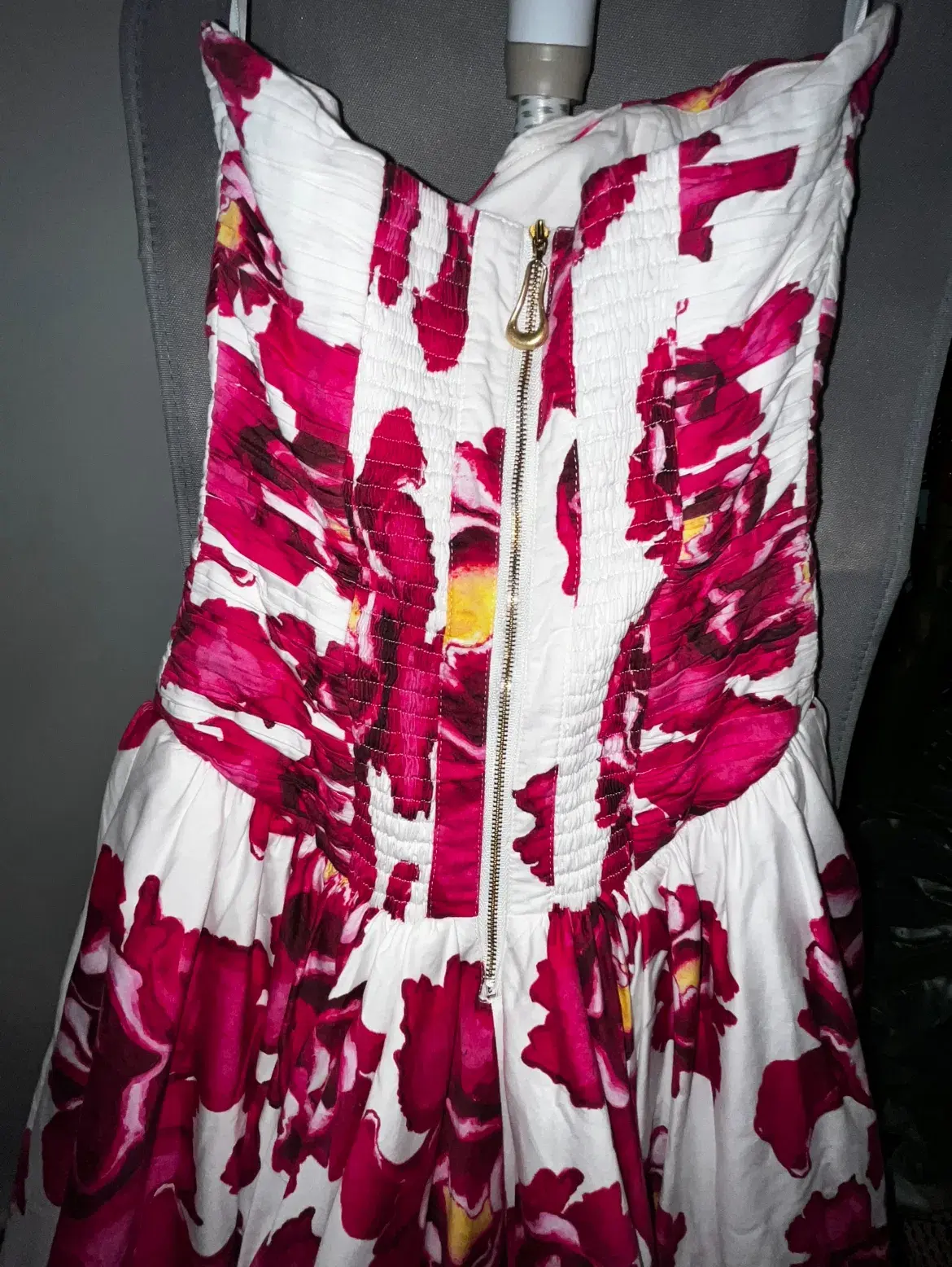Ajé Boldly Blooming Bubble Hem Maxi Pink & White Floral SIze 6  - Image 3