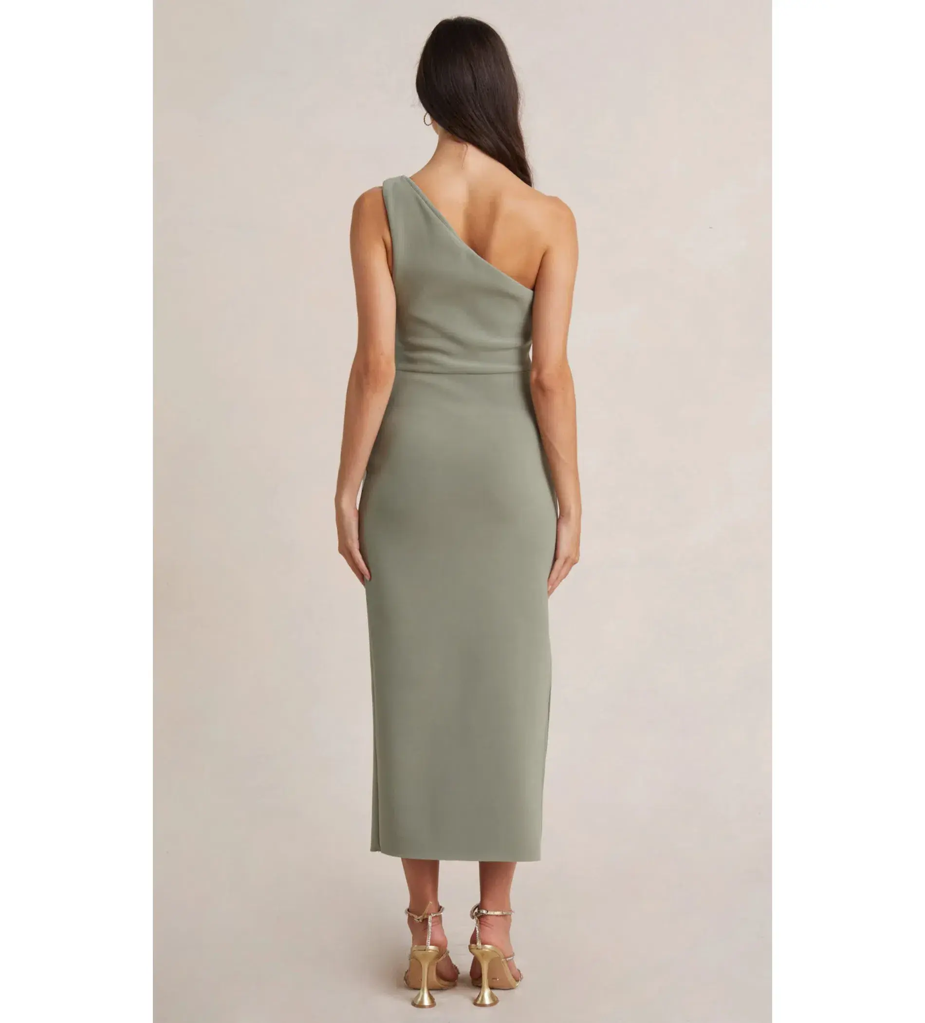 Bec + Bridge Be Mine Tuck Midi Dress Sage Size 14 - Image 3