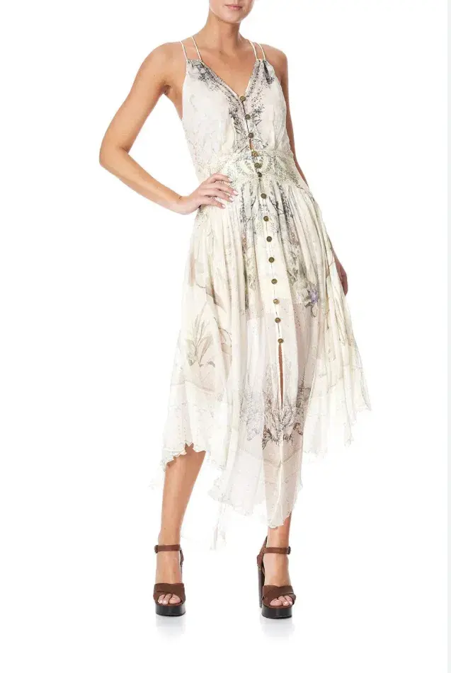 Camilla Memories of Moree Strap Dress with Shaped Waistband Size AU 14 - Image 1