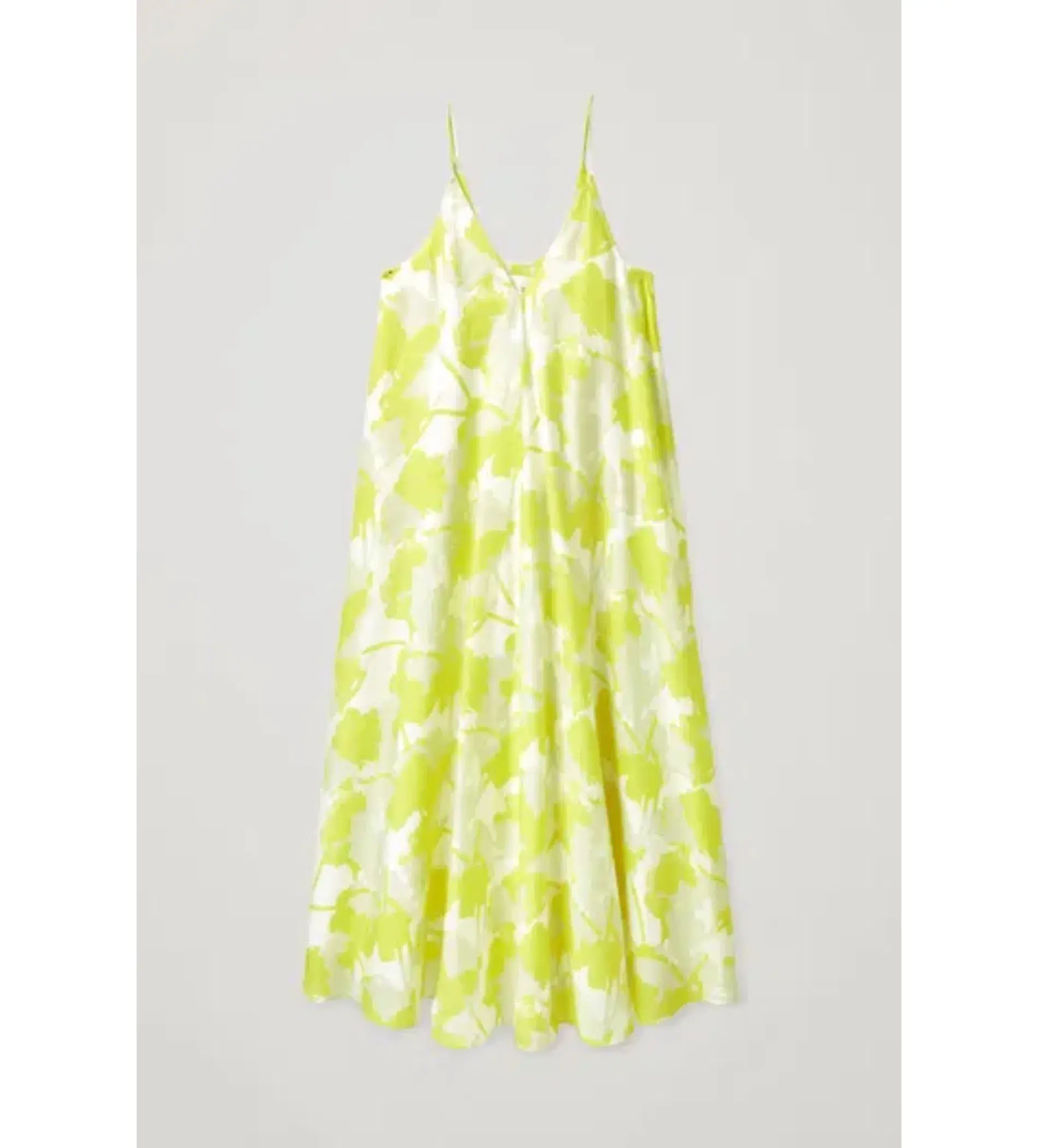 COS Long Slip Midi Dress Yellow Print Size 8 (fits up to small 10) - Image 6