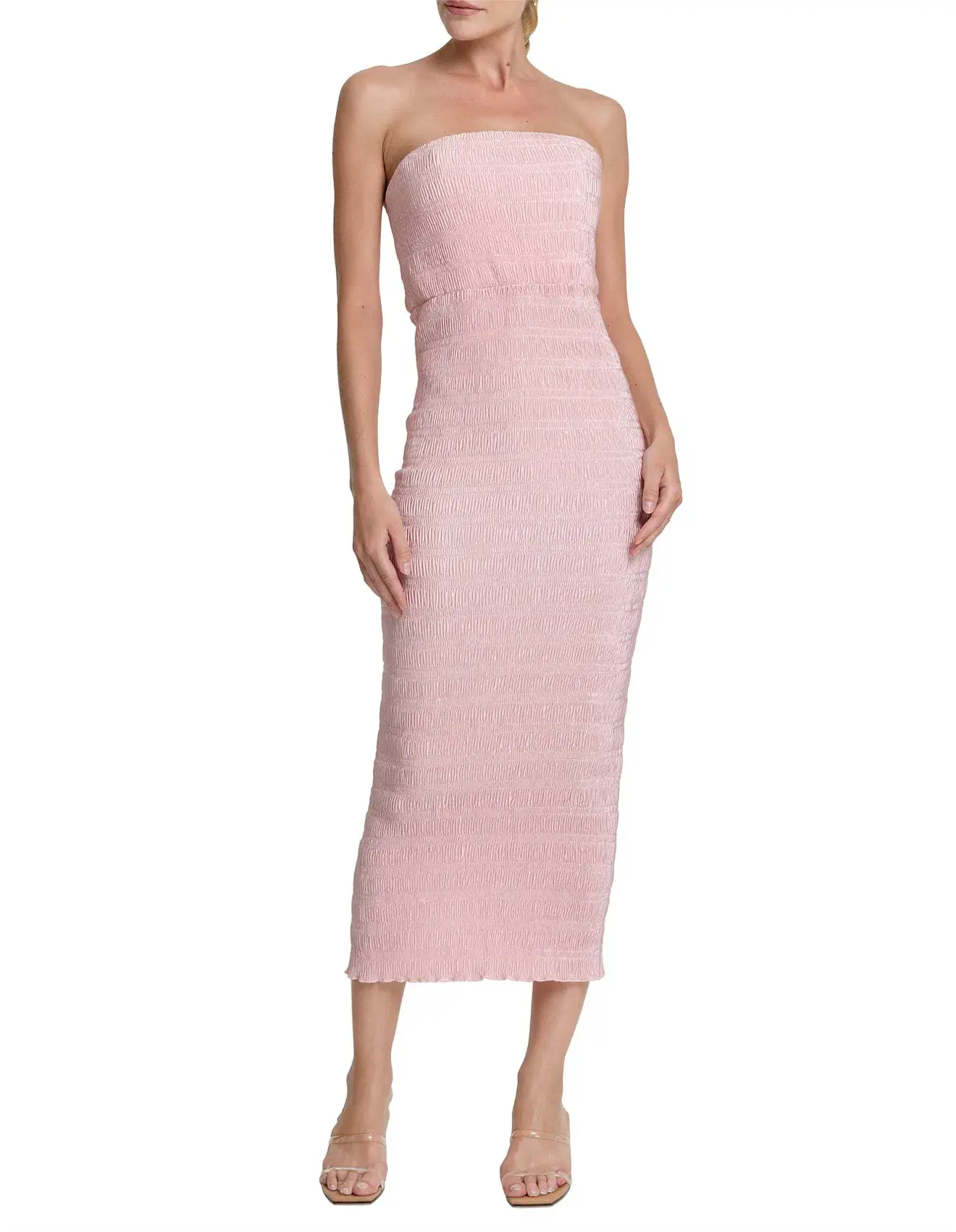 L'Idée Aurore Midi Gown in Dusky Pink Size 12 - Image 1
