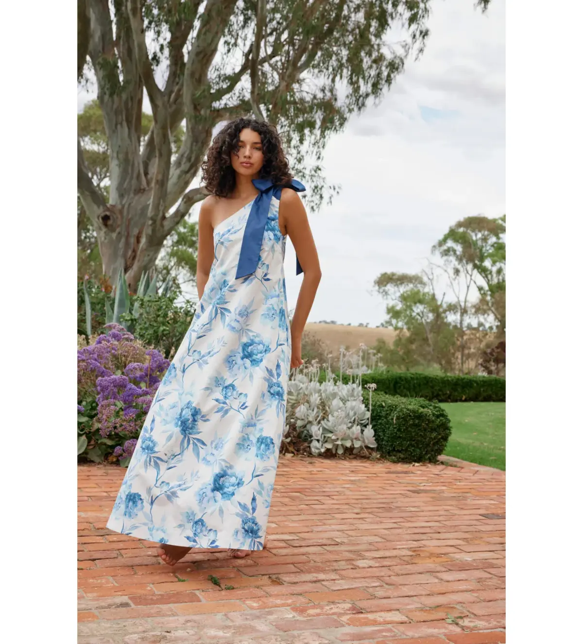 Aston Studio Mila Maxi Dress Cerulean Peony Size AU 10 - Image 1