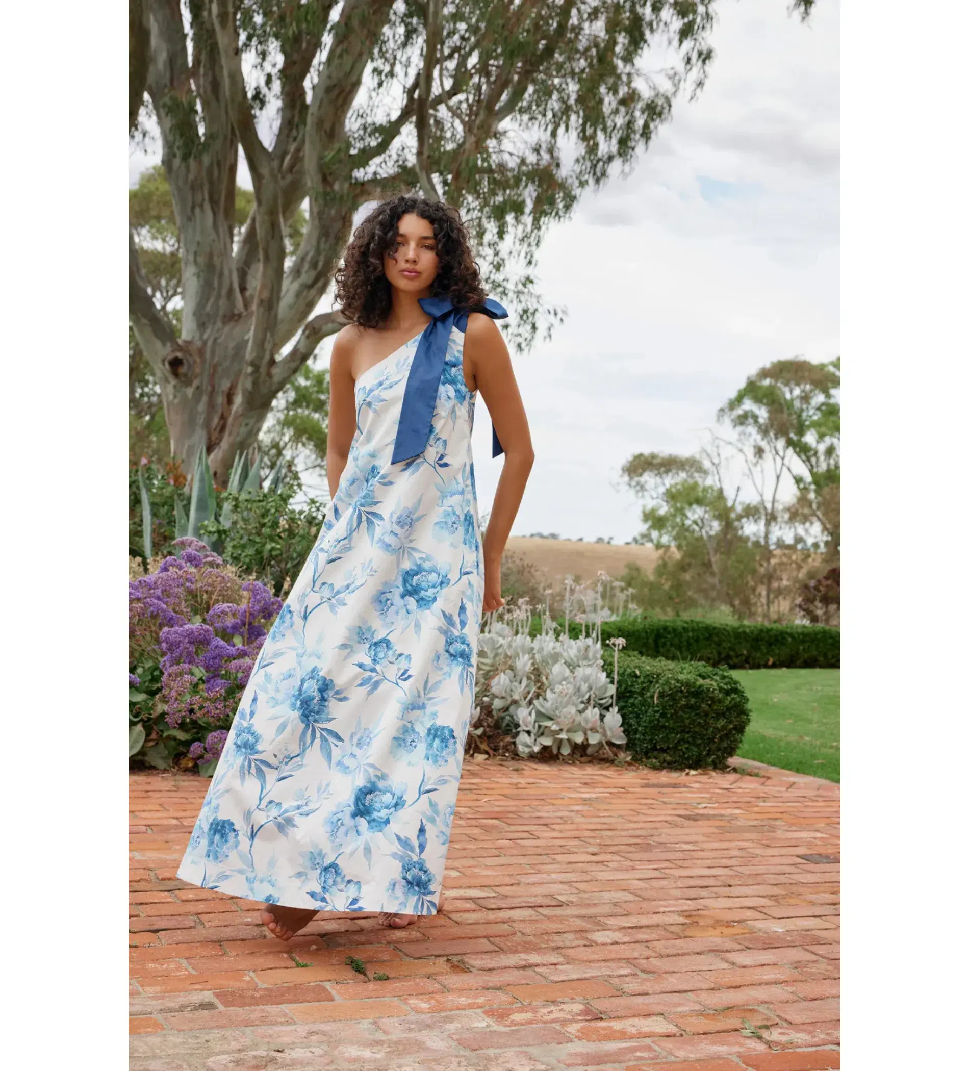 Aston Studio Mila Maxi Dress Cerulean Peony Size AU 10 - Image 1