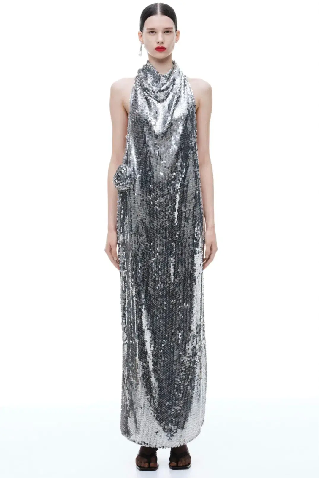 Magda Butrym x H&M Sequin Rose Appliqué Maxi Dress Size XL/AU16 for rent on The Volte - main image