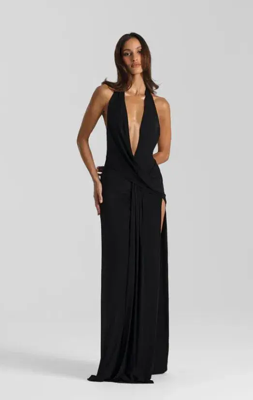Natalie Rolt Winona Maxi Gown in Black Size M/ AU 10  for rent on The Volte - main image