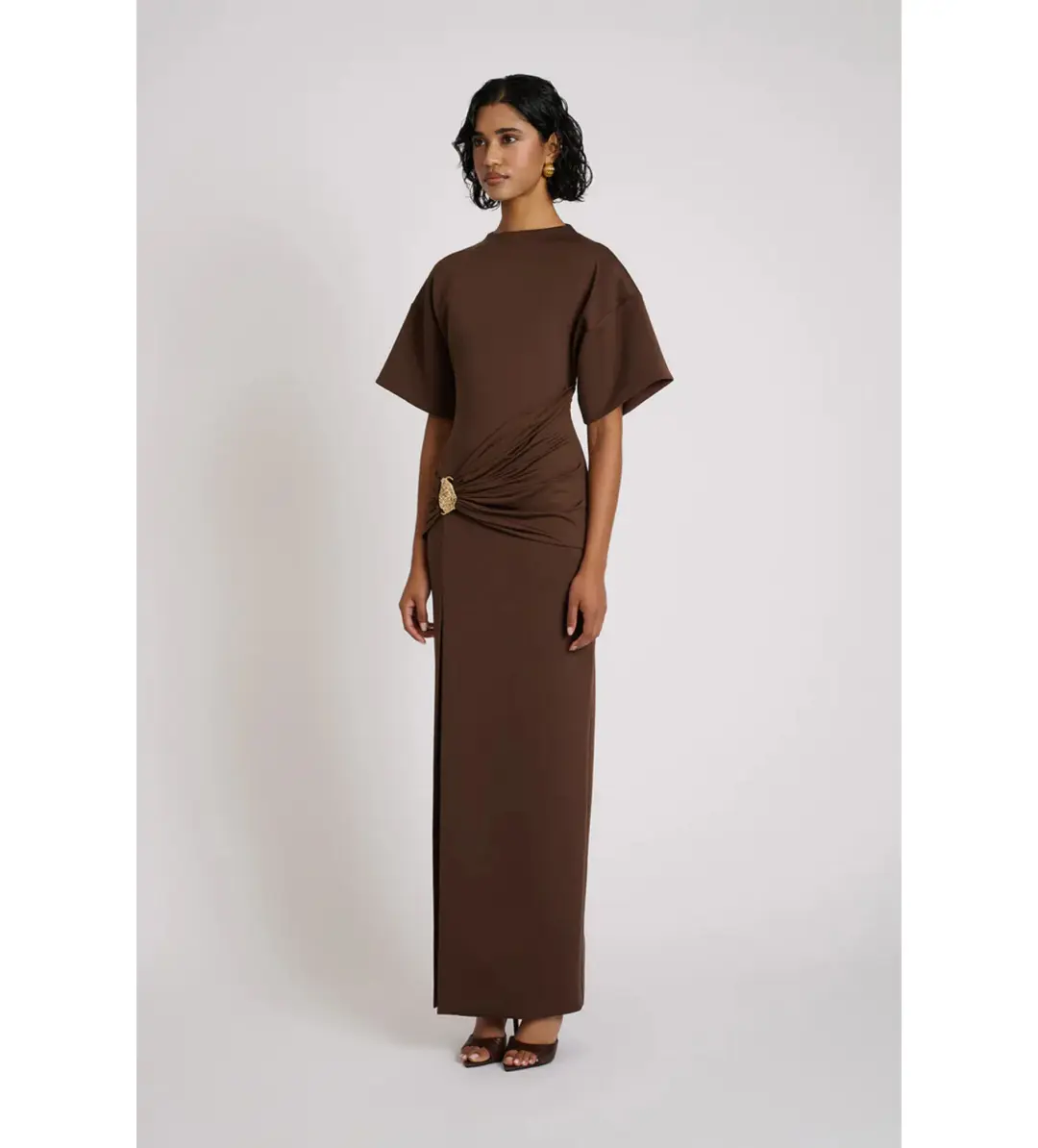 Eliya The Label Aldo Maxi Dress Chocolate Size 12 for rent on The Volte - main image