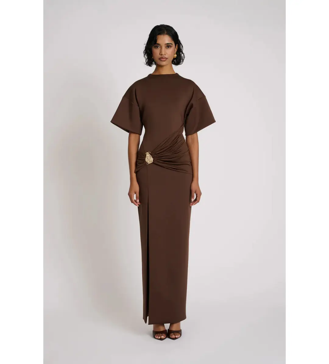 Eliya The Label Aldo Maxi Dress Chocolate Size 12 for rent on The Volte - main image