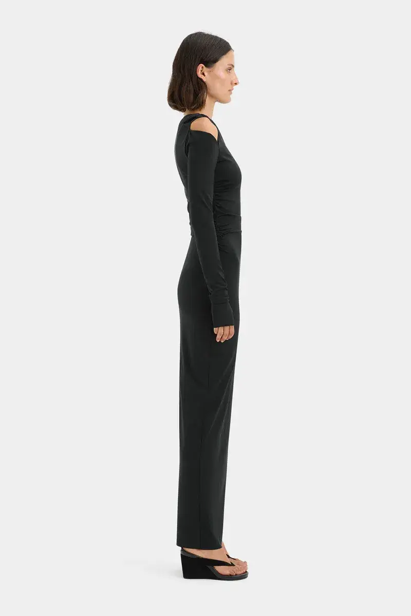 Sir The Label Elm Long Sleeve Midi Dress Black Size 10/M - Image 4