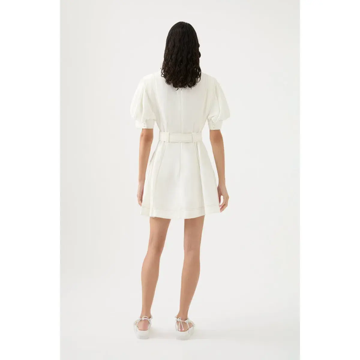 Aje Beacon Structured Mini Dress Ivory Size M / Size AU 10 - Image 4