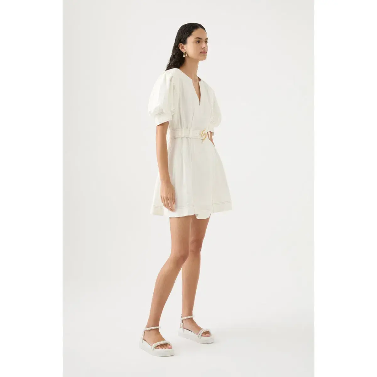 Aje Beacon Structured Mini Dress Ivory Size M / Size AU 10 - Image 3