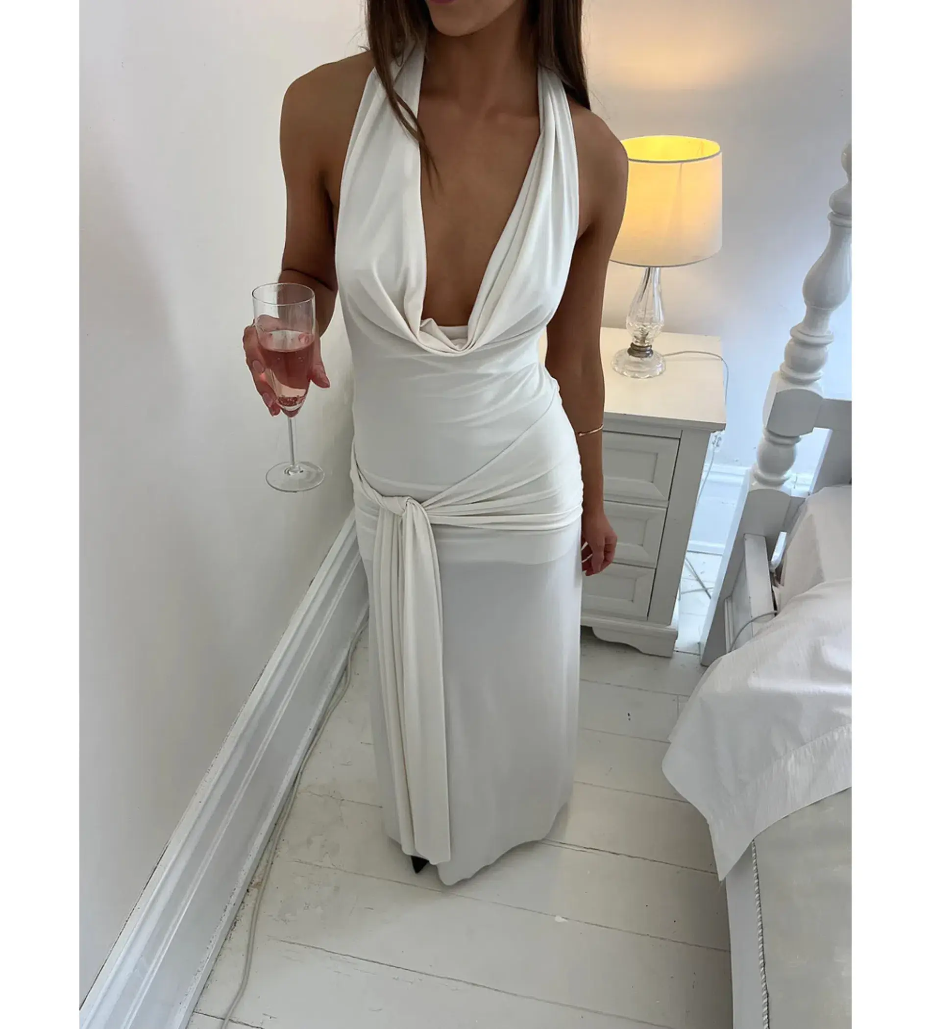 Lamarie Nadia Maxi Dress in Ivory White Size AU 8 - Image 4