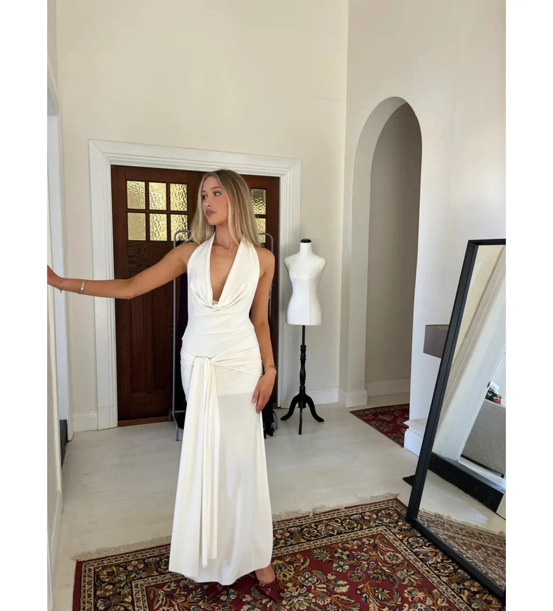 Lamarie Nadia Maxi Dress in Ivory White Size AU 8 - Image 2