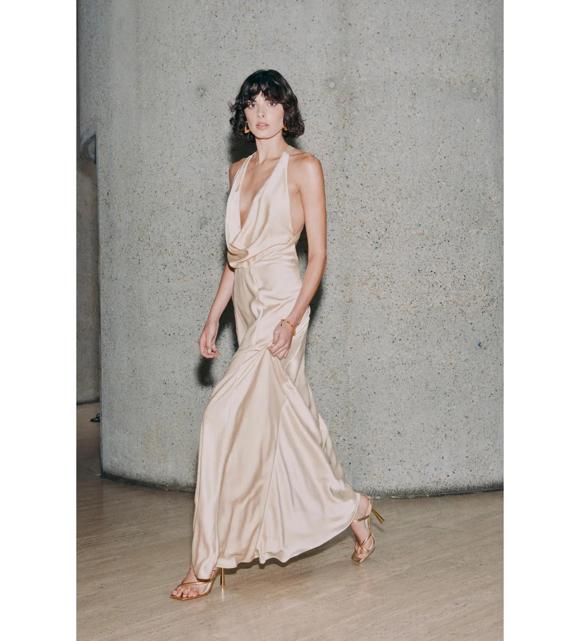 Manning Cartell Charmed Cowl Slip Maxi Dress Champagne Size AU 8 - Image 3