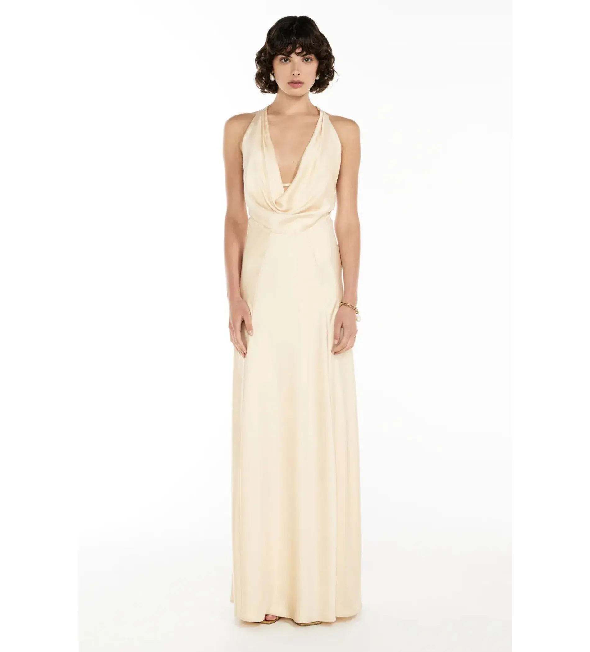 Manning Cartell Charmed Cowl Slip Maxi Dress Champagne Size AU 8 - Image 1