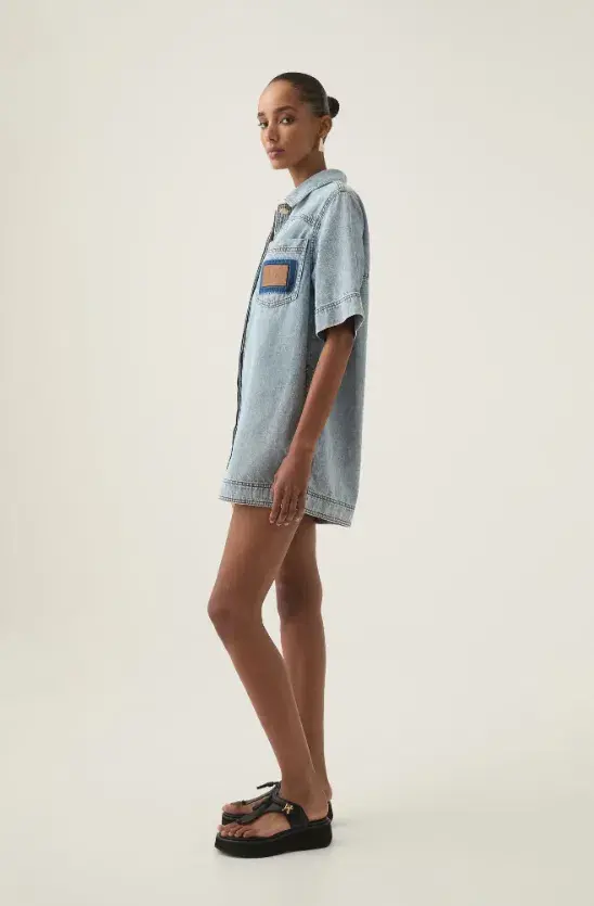 Aje Aura Denim Mini Tunic Dress Size AU 12 - Image 5