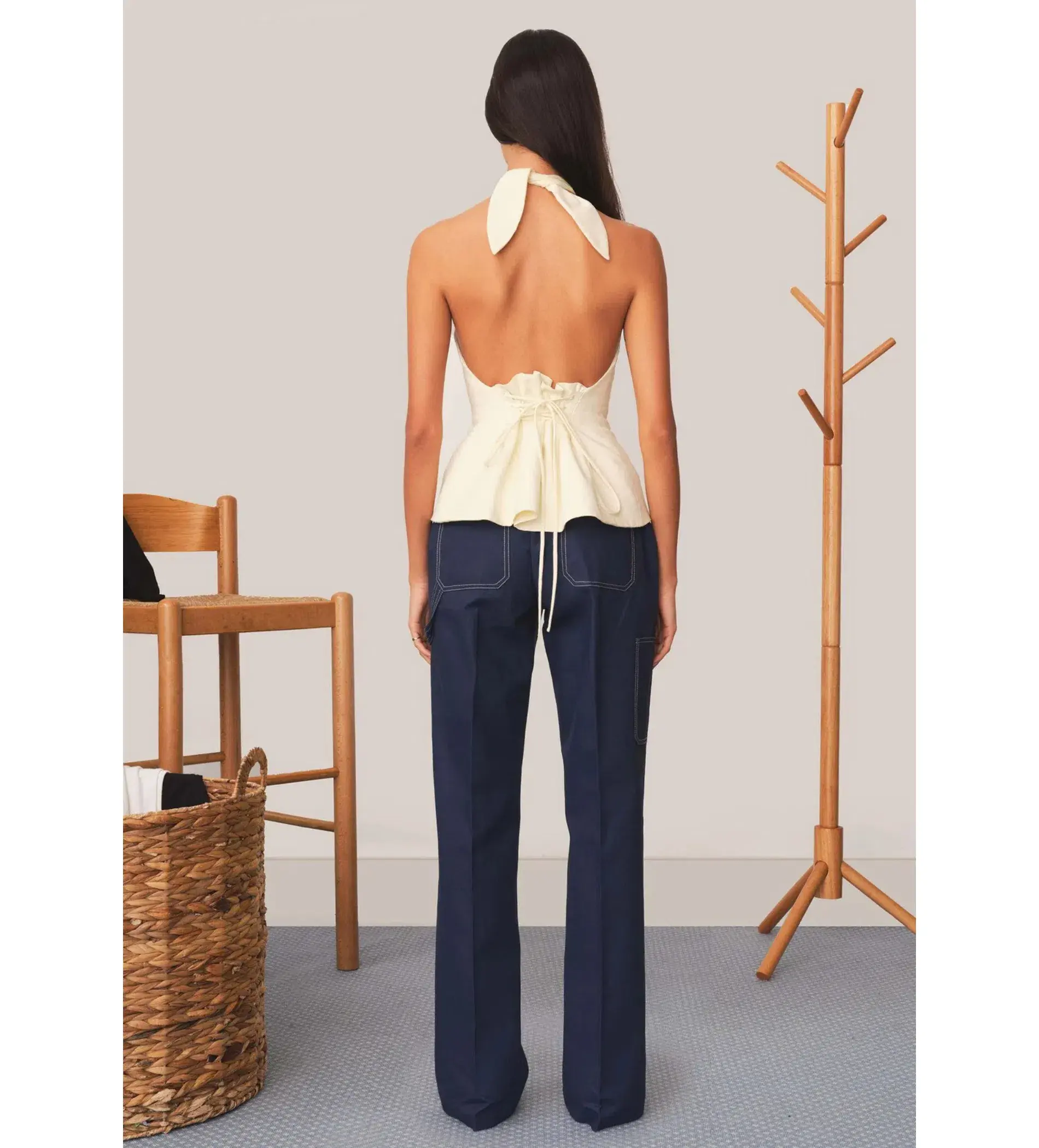 Tae Park Sculpted Halter Top Ivory Size S AU 8 - Image 9
