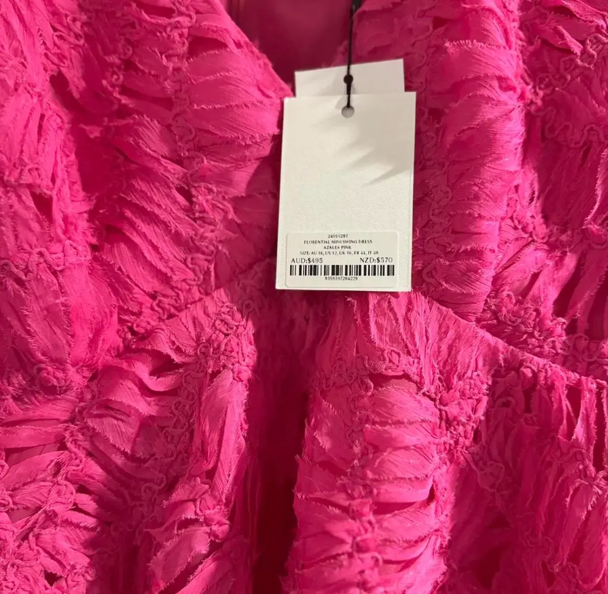 Aje Florential Mini Swing Dress in Azalea Pink Size 16 - Image 5