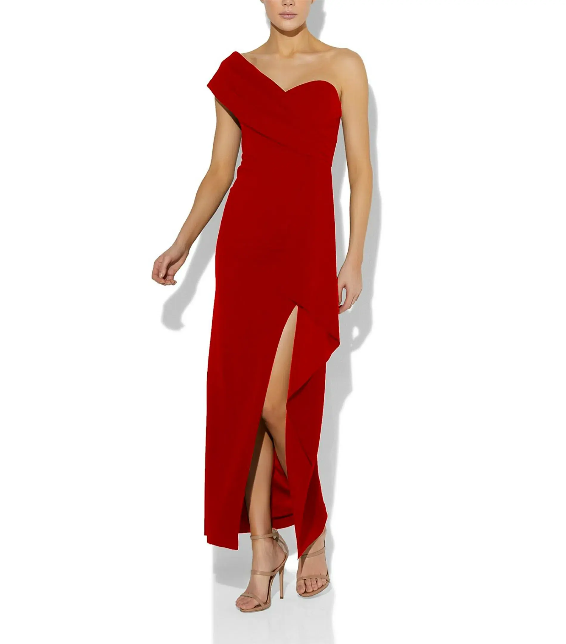 Montique Bella Stretch Crepe Maxi Gown Red Size AU 8 - Image 2