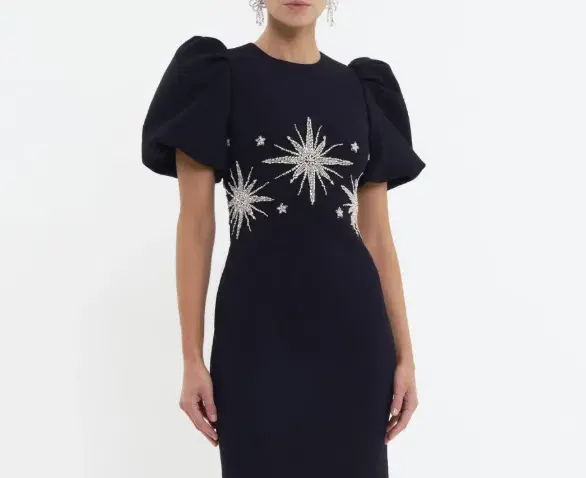 Rebecca Vallance Estella Mini Dress Black/Beaded Size 6 - Image 1