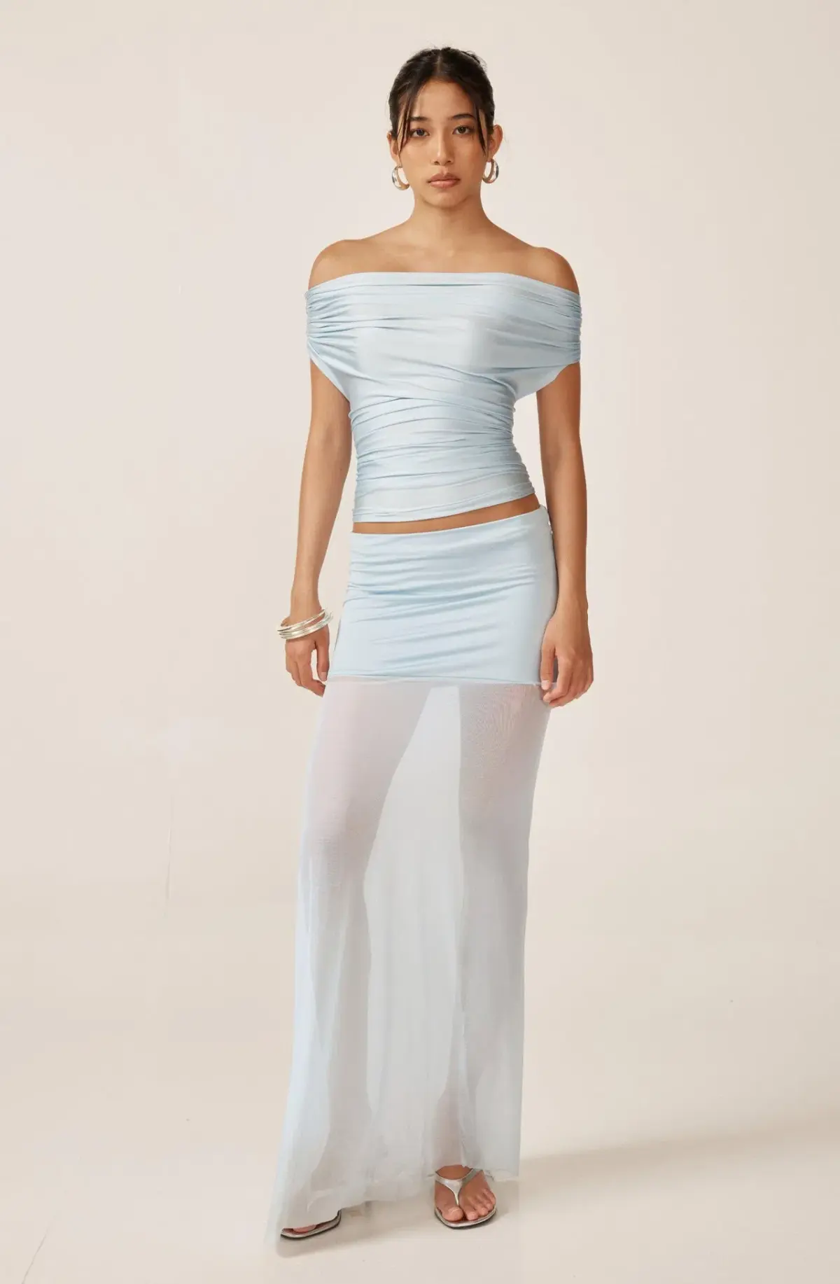 Ance Gria Grace Top and Skirt Set in Ice Blue Size XS / AU 6/8 - Image 1