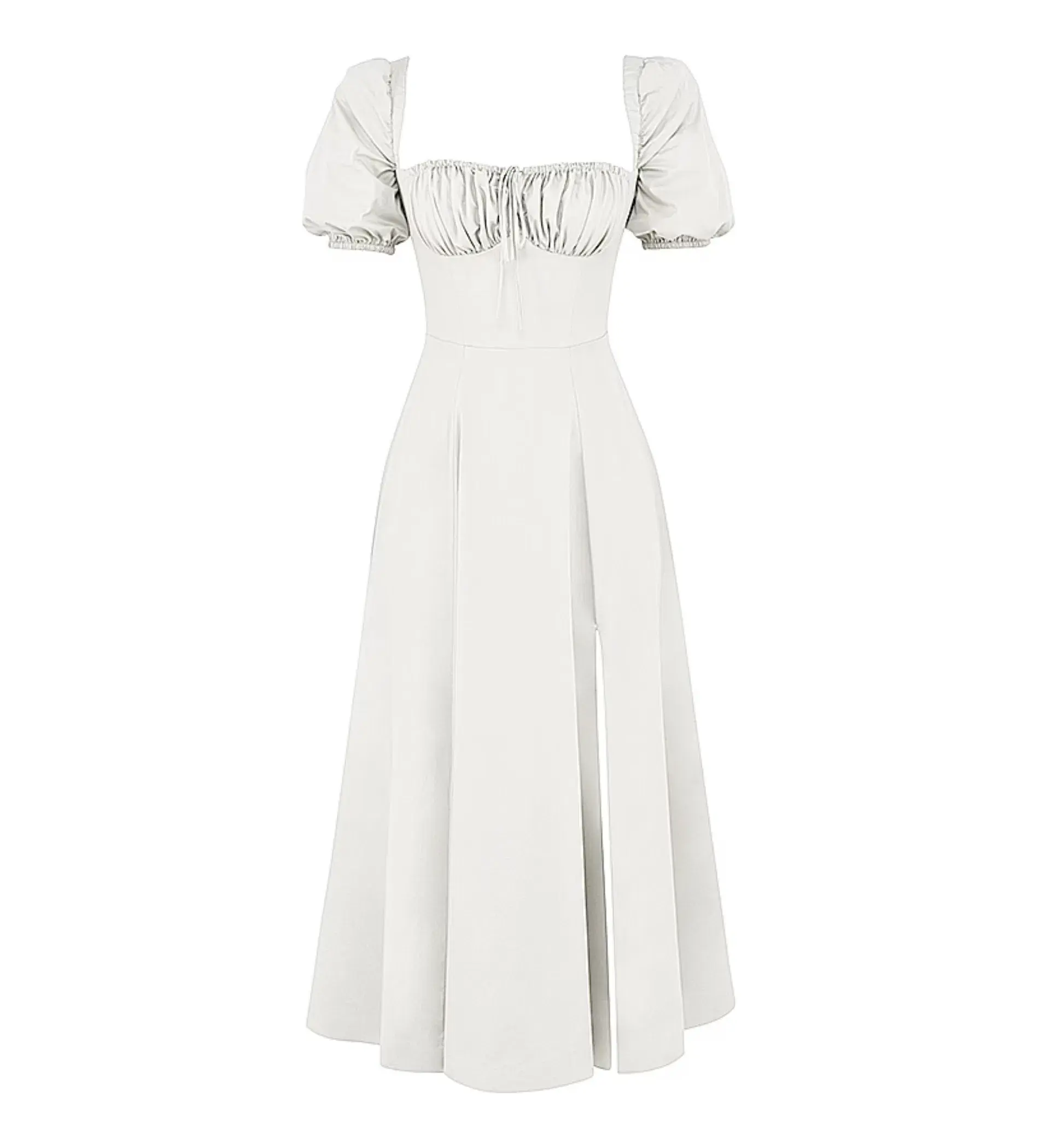 House of CB Tallulah Puff Sleeve Midi Sundress White Size 8/XS - Image 5