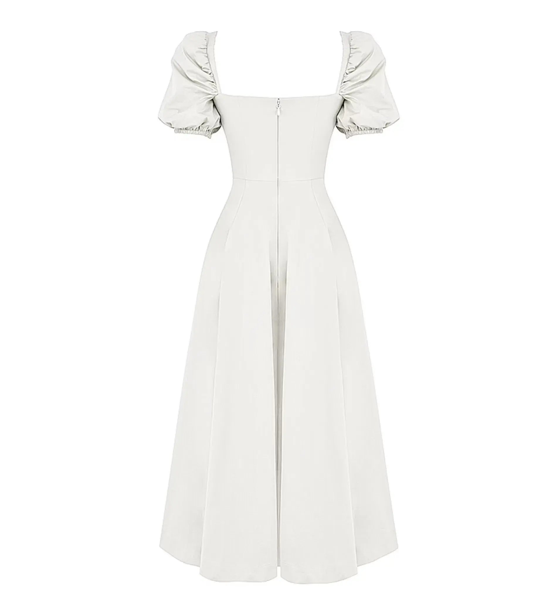 House of CB Tallulah Puff Sleeve Midi Sundress White Size 8/XS - Image 6