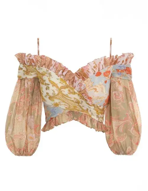 Zimmermann Postcard Pleated Fan Bodice Top Spliced Size 1 / AU 10 - Image 4